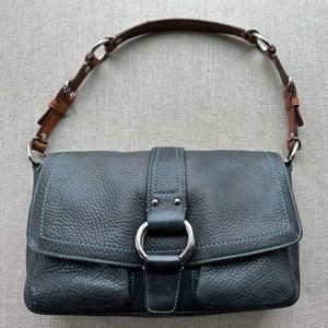 Coach Hobo Bag with Teal Stitching/Liner